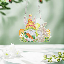 Load image into Gallery viewer, Special Shape Easter Bunny Gnome Diamond Painting Hanging Pendant for Art Crafts
