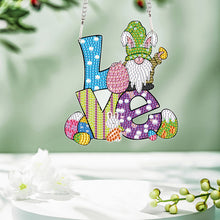 Load image into Gallery viewer, Special Shape Easter Bunny Gnome Diamond Painting Hanging Pendant for Art Crafts
