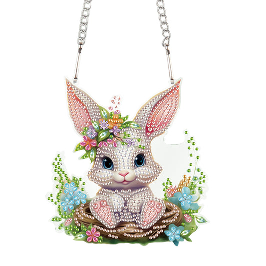 Special Shape Easter Bunny Gnome Diamond Painting Hanging Pendant for Art Crafts