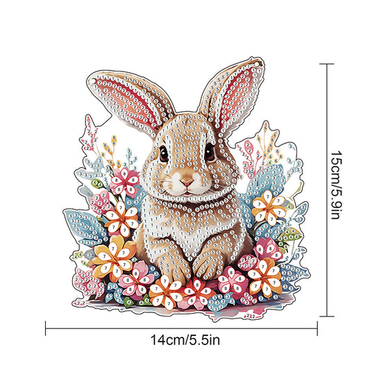 Special Shape Easter Bunny Gnome Diamond Painting Hanging Pendant for Art Crafts