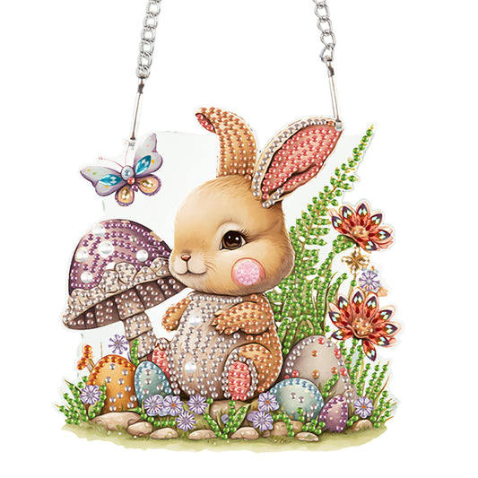 Special Shape Easter Bunny Gnome Diamond Painting Hanging Pendant for Art Crafts