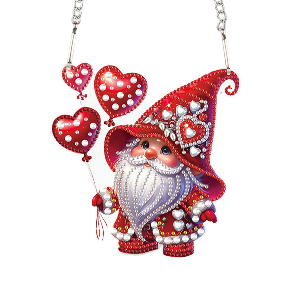 Valentines Day Love Gnome Diamond Painting Hanging Pendant for Art Crafts