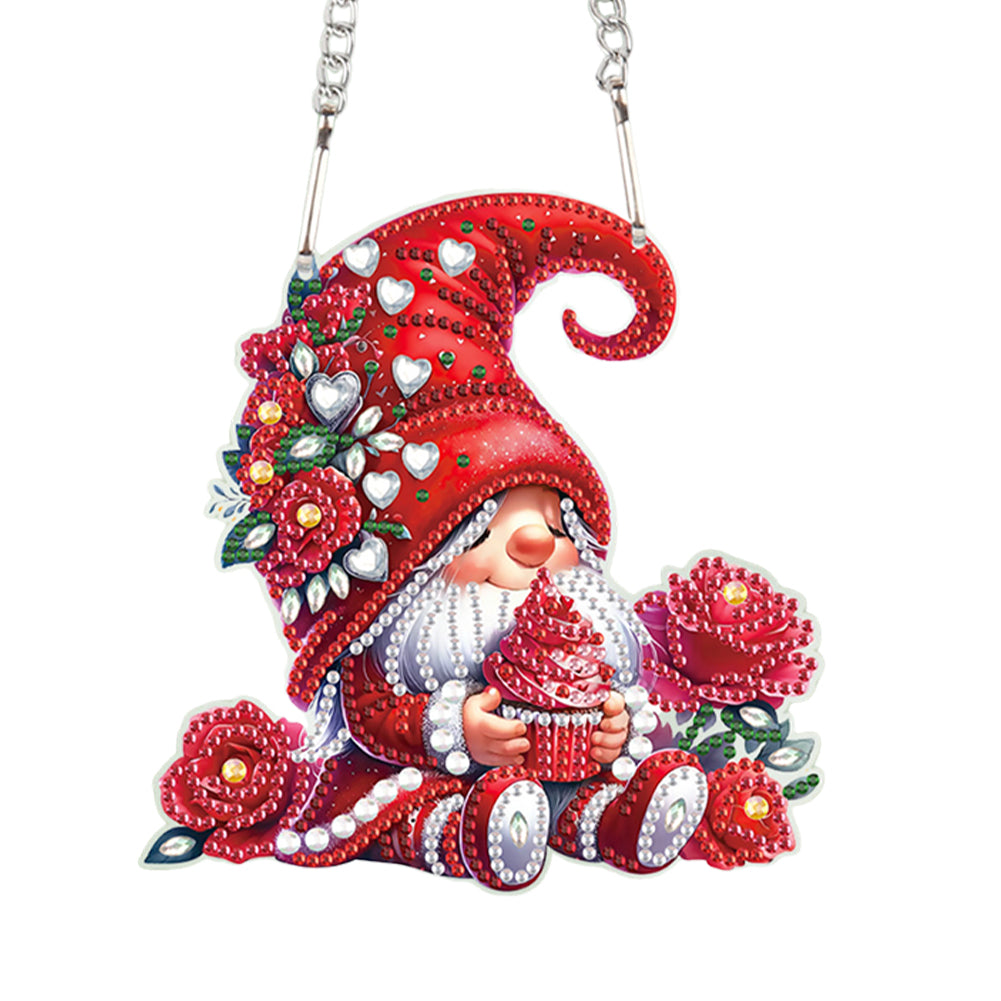 Valentines Day Love Gnome Diamond Painting Hanging Pendant for Art Crafts