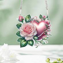 Load image into Gallery viewer, Valentines Day Love Flower Diamond Painting Hanging Pendant for Art Crafts
