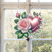 Load image into Gallery viewer, Valentines Day Love Flower Diamond Painting Hanging Pendant for Art Crafts
