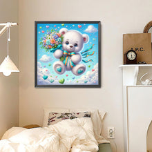 Load image into Gallery viewer, Diamond Painting - Full Round - White Bear With Flowers In The Sky (30*30CM)
