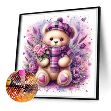 Load image into Gallery viewer, Diamond Painting - Full Round - Purple Flower Lavender Teddy Bear (30*30CM)
