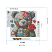 Load image into Gallery viewer, Diamond Painting - Full Round - Patch Rose Teddy Bear (30*30CM)
