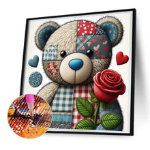 Load image into Gallery viewer, Diamond Painting - Full Round - Patch Rose Teddy Bear (30*30CM)
