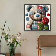 Load image into Gallery viewer, Diamond Painting - Full Round - Patch Rose Teddy Bear (30*30CM)
