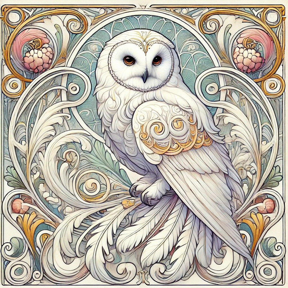 Diamond Painting - Full Round - White Owl (40*40CM)