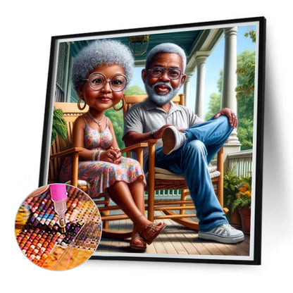 Diamond Painting - Full Round - Grandpa Grandma (40*40CM)