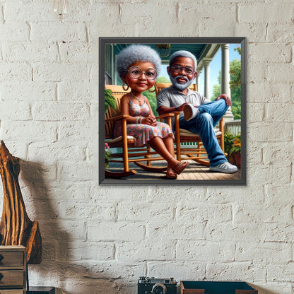 Diamond Painting - Full Round - Grandpa Grandma (40*40CM)