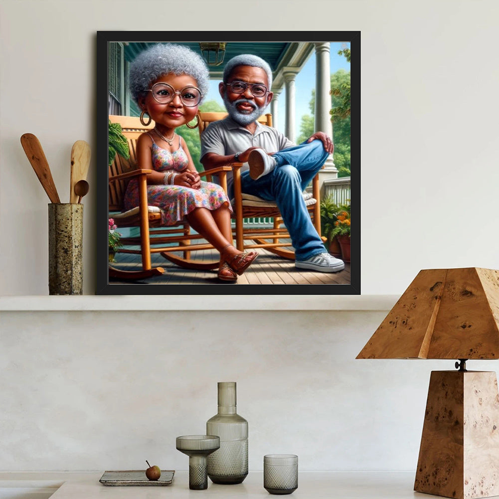 Diamond Painting - Full Round - Grandpa Grandma (40*40CM)