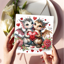 Load image into Gallery viewer, 6Pcs Valentines Day Dinosaur Diamond Painting Greeting Card for Holiday Party
