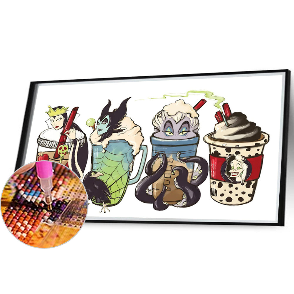Diamond Painting - Full Round - Cartoon Coffee Cup (50*30CM)