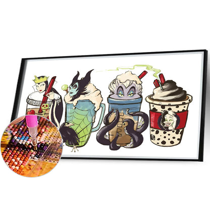 Diamond Painting - Full Round - Cartoon Coffee Cup (50*30CM)