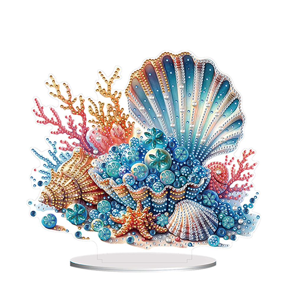 Acrylic Special Shape Coral Pearl Desktop Diamond Art Kits for Home Office Decor