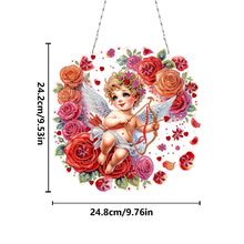 Load image into Gallery viewer, Acrylic Special Shape Rose Cupid Diamond Painting Hanging Pendant for Art Crafts
