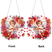 Load image into Gallery viewer, Acrylic Special Shape Rose Cupid Diamond Painting Hanging Pendant for Art Crafts
