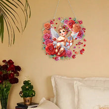 Load image into Gallery viewer, Acrylic Special Shape Rose Cupid Diamond Painting Hanging Pendant for Art Crafts
