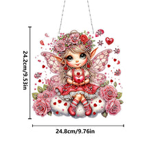 Load image into Gallery viewer, Acrylic Special Shape Rose Cupid Diamond Painting Hanging Pendant for Art Crafts
