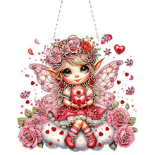 Load image into Gallery viewer, Acrylic Special Shape Rose Cupid Diamond Painting Hanging Pendant for Art Crafts
