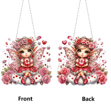 Load image into Gallery viewer, Acrylic Special Shape Rose Cupid Diamond Painting Hanging Pendant for Art Crafts
