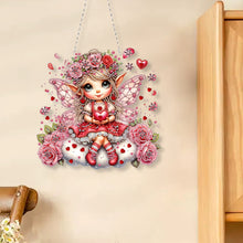 Load image into Gallery viewer, Acrylic Special Shape Rose Cupid Diamond Painting Hanging Pendant for Art Crafts
