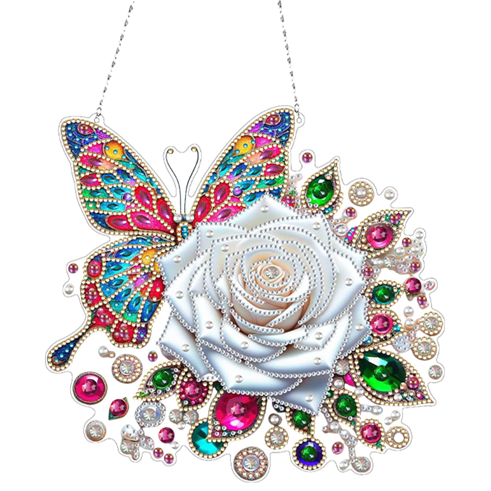Acrylic Special Shape Rose Cupid Diamond Painting Hanging Pendant for Art Crafts