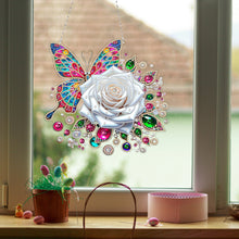 Load image into Gallery viewer, Acrylic Special Shape Rose Cupid Diamond Painting Hanging Pendant for Art Crafts
