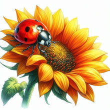 Load image into Gallery viewer, Diamond Painting - Full Round - Sunflower and insect (30*30CM)
