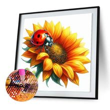 Load image into Gallery viewer, Diamond Painting - Full Round - Sunflower and insect (30*30CM)
