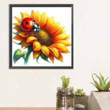 Load image into Gallery viewer, Diamond Painting - Full Round - Sunflower and insect (30*30CM)
