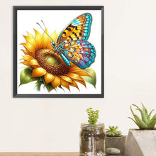 Load image into Gallery viewer, Diamond Painting - Full Round - Sunflower and butterfly (30*30CM)
