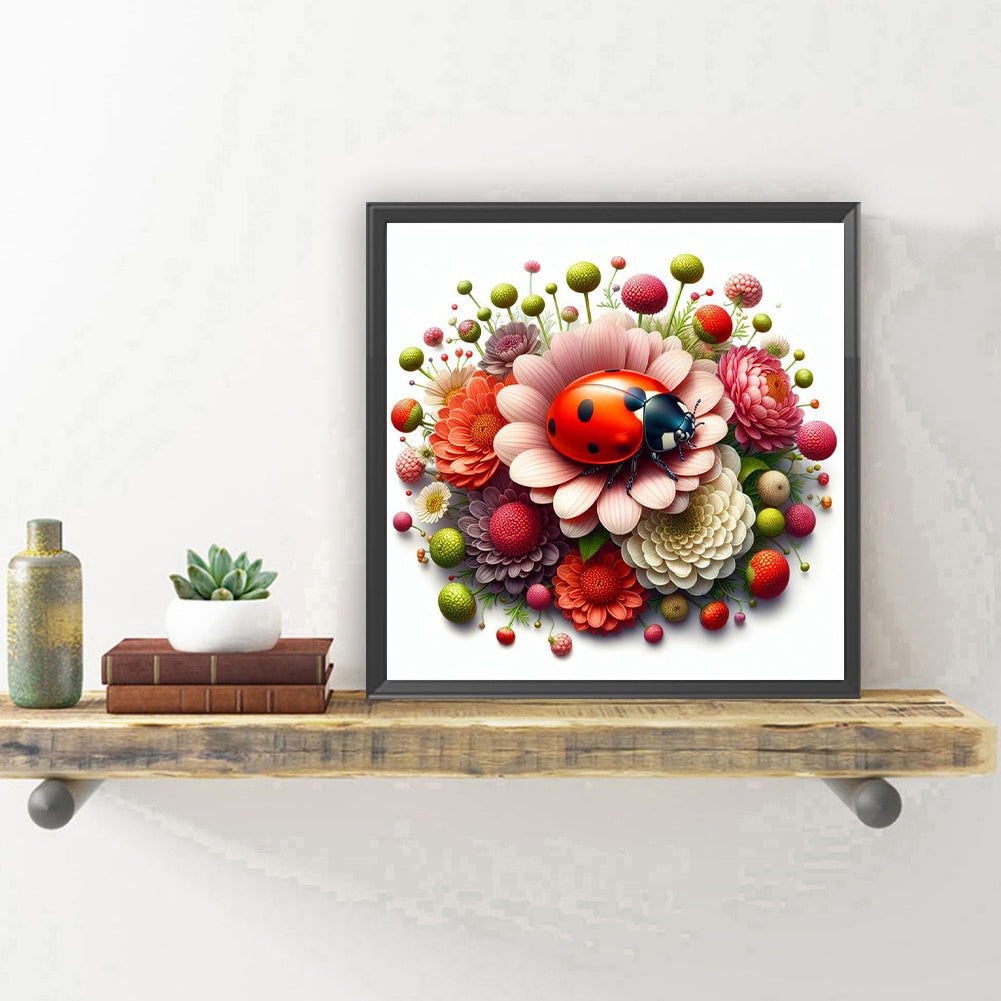 Diamond Painting - Full Round - Daisy and insect (30*30CM)