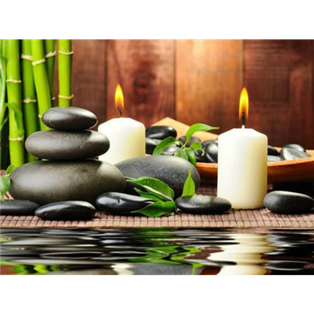 Diamond Painting - Full Round - Zen Pebble Candle (40*30CM)