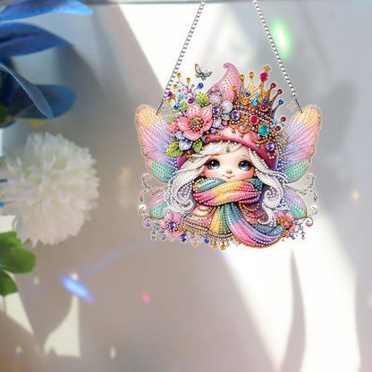 Acrylic Special Shape Crown Elf Diamond Painting Hanging Pendant for Wall Window