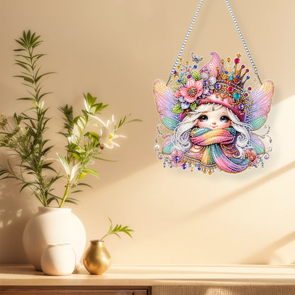 Acrylic Special Shape Crown Elf Diamond Painting Hanging Pendant for Wall Window