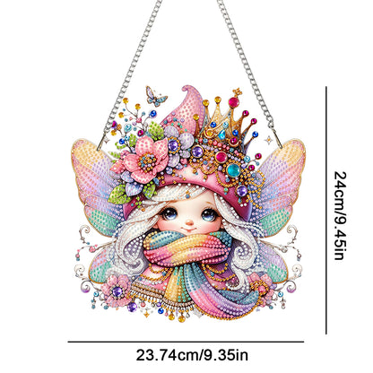 Acrylic Special Shape Crown Elf Diamond Painting Hanging Pendant for Wall Window