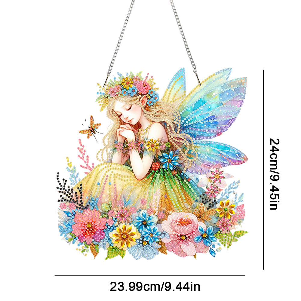 Acrylic Special Shape Crown Elf Diamond Painting Hanging Pendant for Wall Window