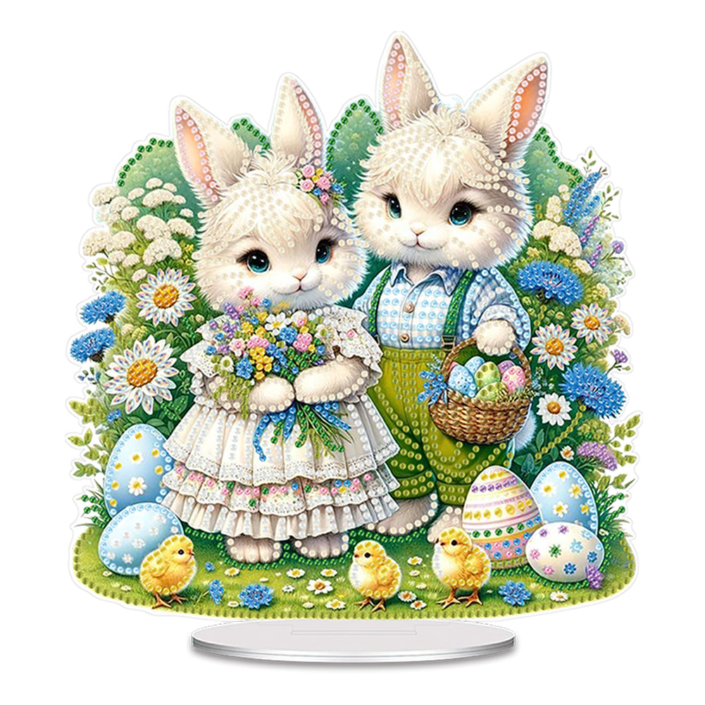 Acrylic Easter Egg Chicken Diamond Painting Desktop Decors for Home Office Decor