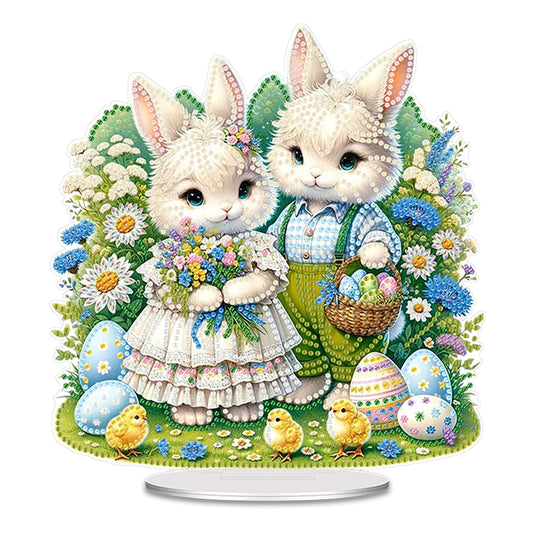 Acrylic Easter Egg Chicken Diamond Painting Desktop Decors for Home Office Decor