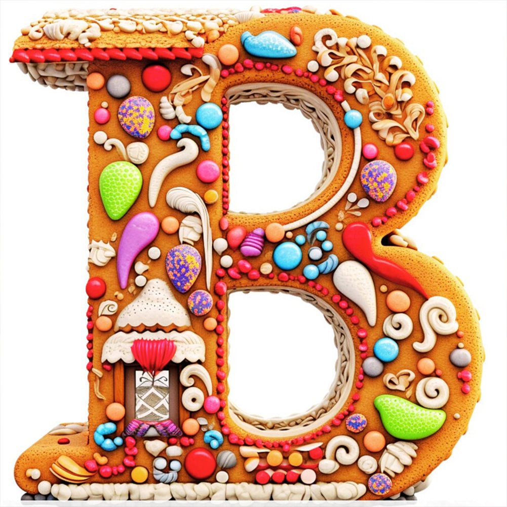 Diamond Painting - Full Round - Biscuit Letter B (30*30CM)