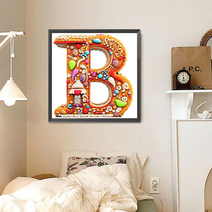 Diamond Painting - Full Round - Biscuit Letter B (30*30CM)