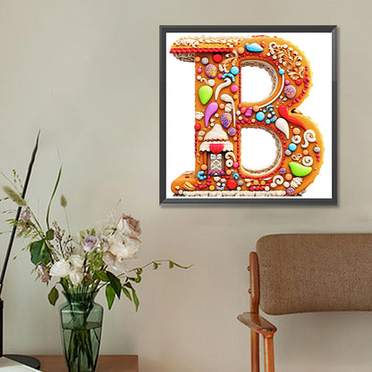 Diamond Painting - Full Round - Biscuit Letter B (30*30CM)