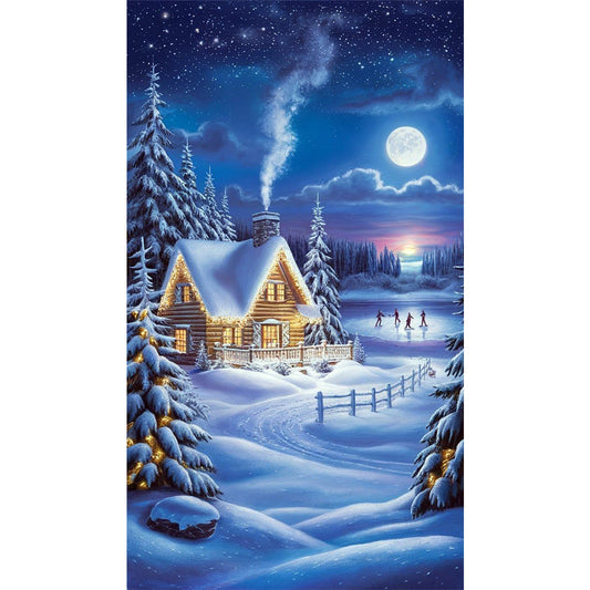 AB Diamond Painting - Full Square - Winter Snow House (40*70CM)