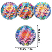 Load image into Gallery viewer, 4Pcs Acrylic Special Shape Lotus DIY Waterproof Diamond Painting Coaster

