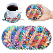 Load image into Gallery viewer, 4Pcs Acrylic Special Shape Lotus DIY Waterproof Diamond Painting Coaster
