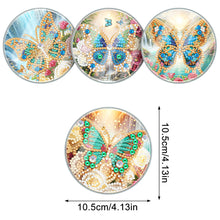 Load image into Gallery viewer, 4Pcs Acrylic Special Shape Butterfly DIY Waterproof Diamond Painting Coaster
